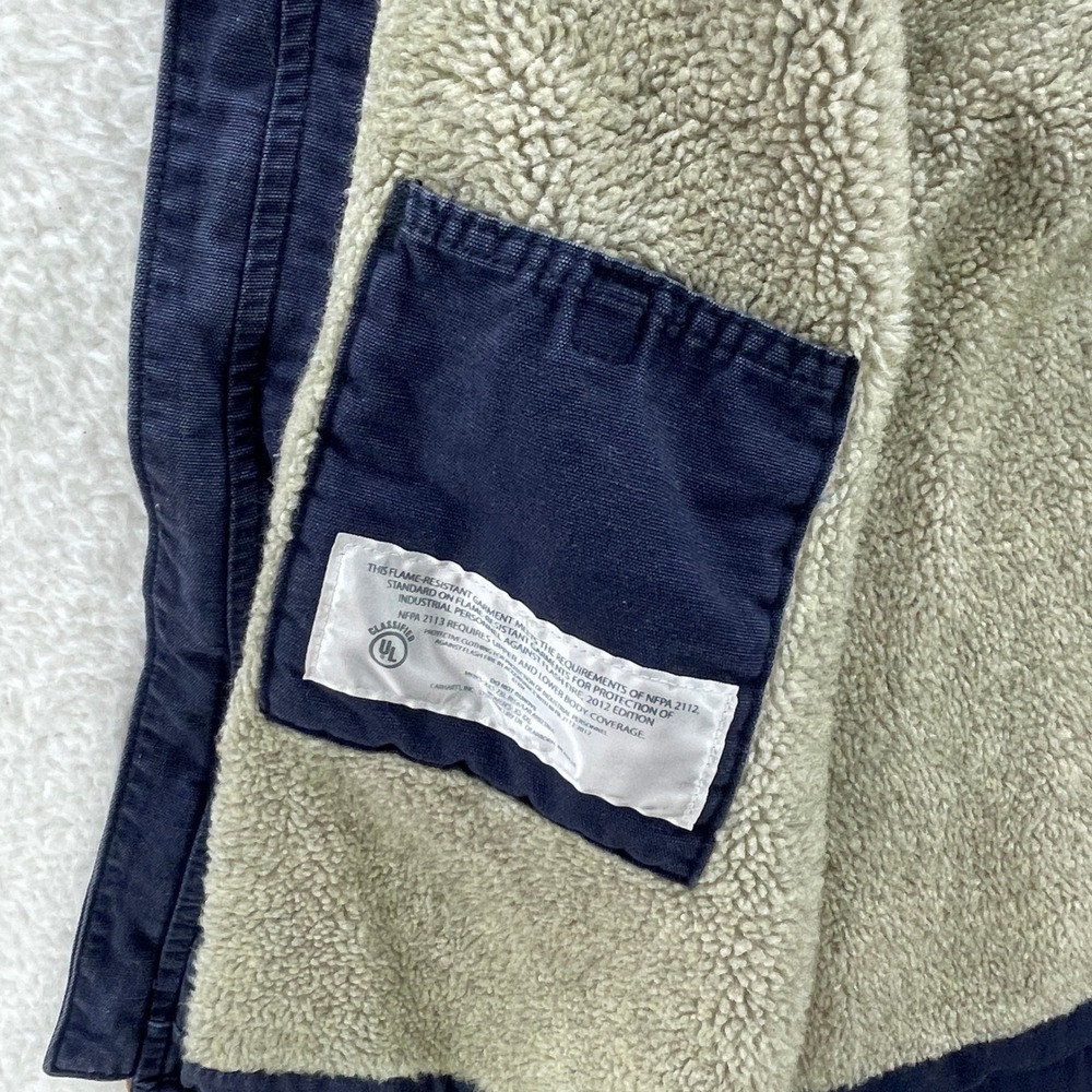Vintage Carhartt Vest Mens 2XL Tall Blue Sherpa Lined FR Flame Resistant Cat 4 - Picture 11 of 13